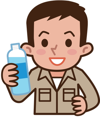 Worker Drinking Water - Drinking Water Clipart (375x399)
