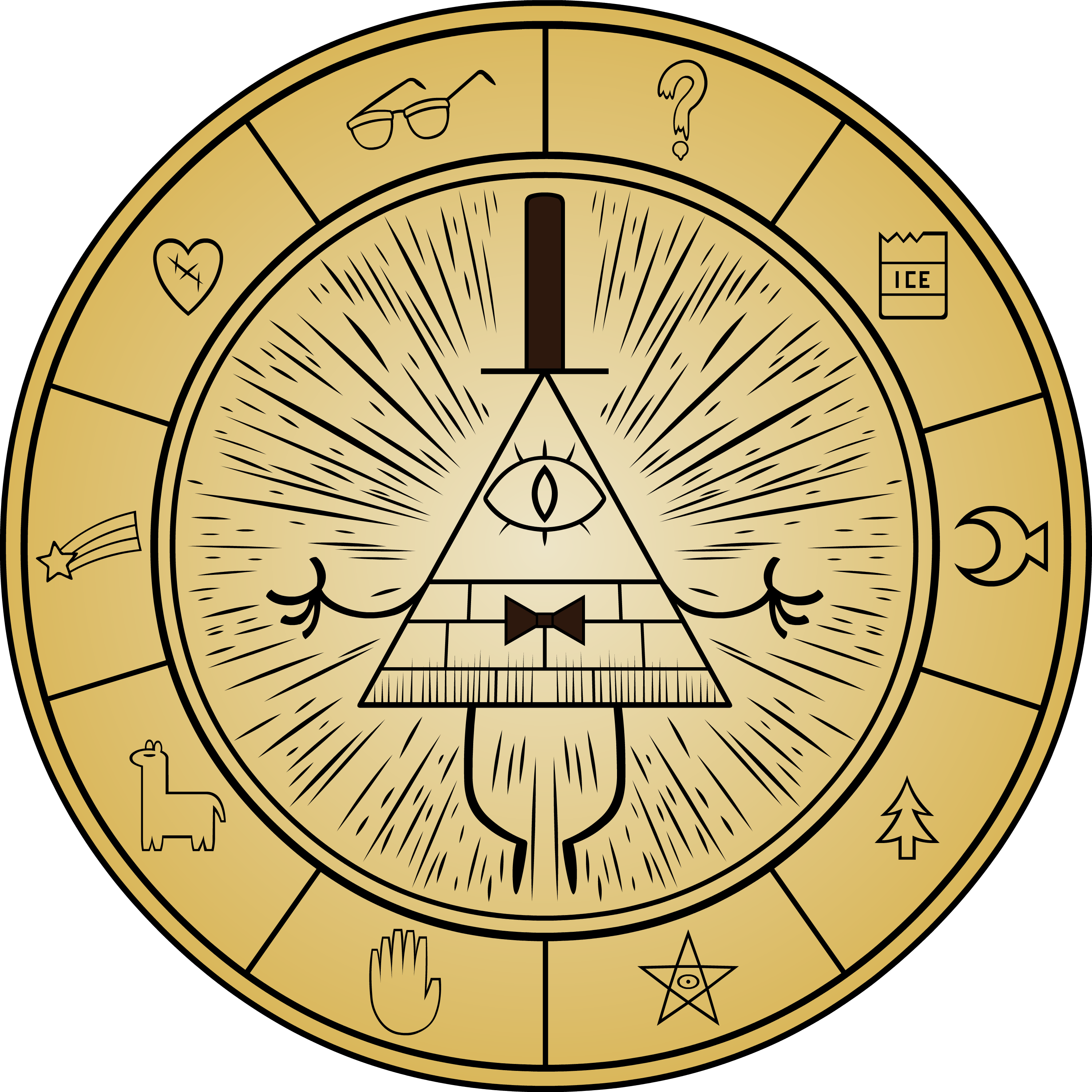 Wheel Clipart Bill Cipher - Bill Cipher Symbol Code (3000x3000)