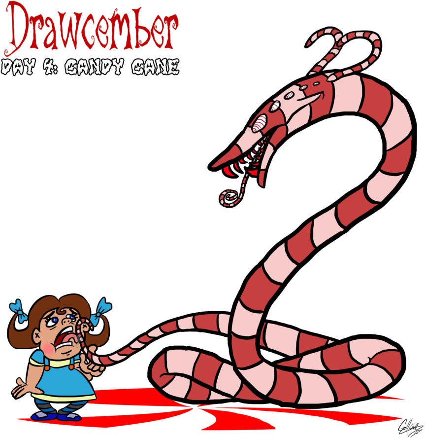Drawcember Day 4- Candy Cane By Transformnightmare - Cartoon (884x904)