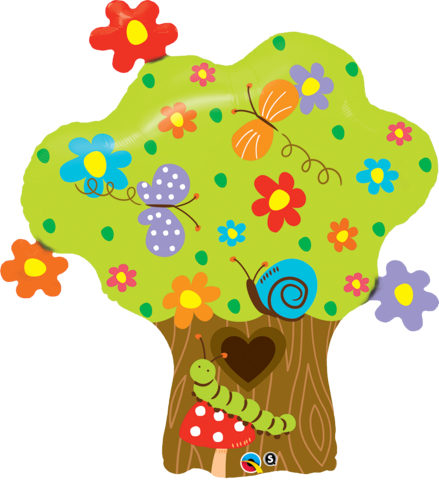 37" Shape Foil Enchanted Tree In Bloom - 37" Shape Packaged Enchanted Tree In Bloom - Mylar (439x480)