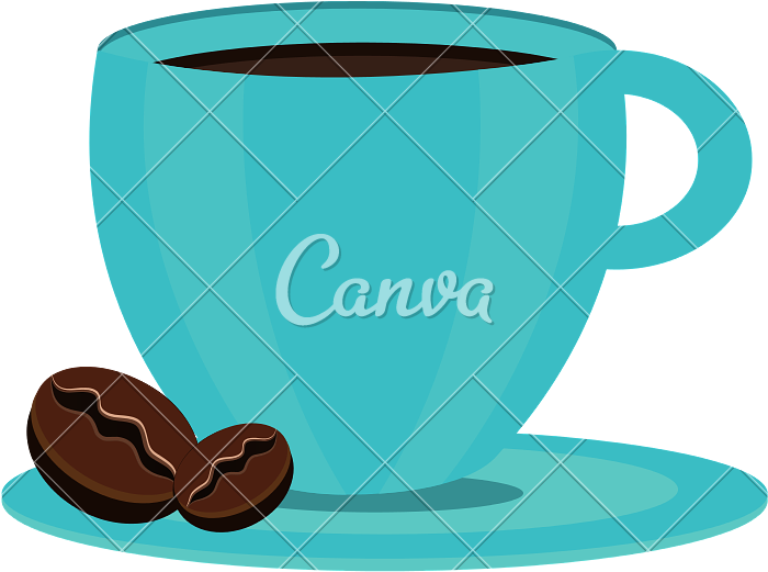Blue Coffee Cup, Vector Graphic - Design (800x800)