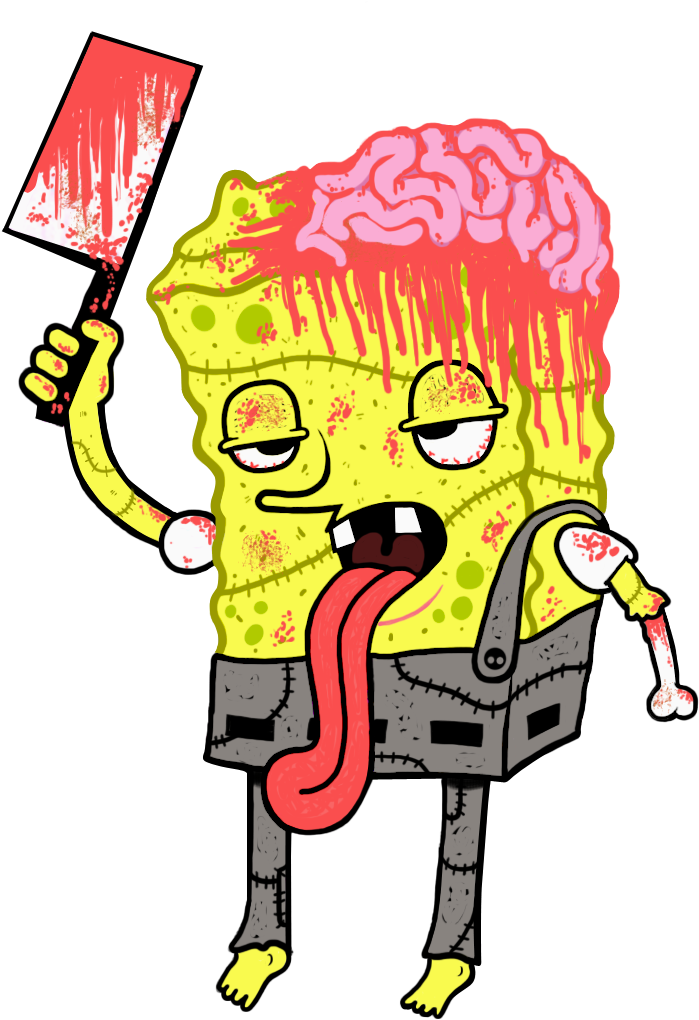 Sponge - Spongebob Zombie Png (800x1120)
