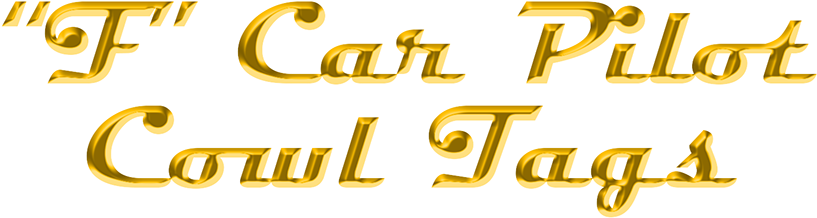 "f" Car Pilot Cowl Tags - Calligraphy (1015x238)