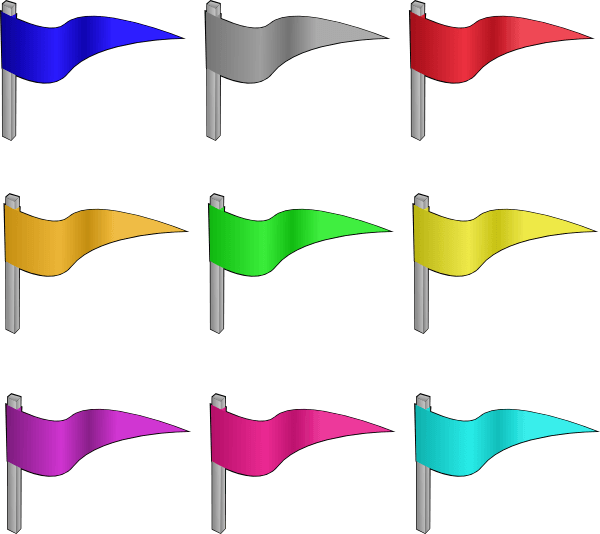 Medieval Flag Clipart - Colored Flags (600x534)
