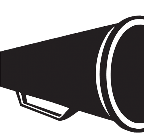 Black Megaphone Larg - Cheerleading Megaphone Vector (500x500)