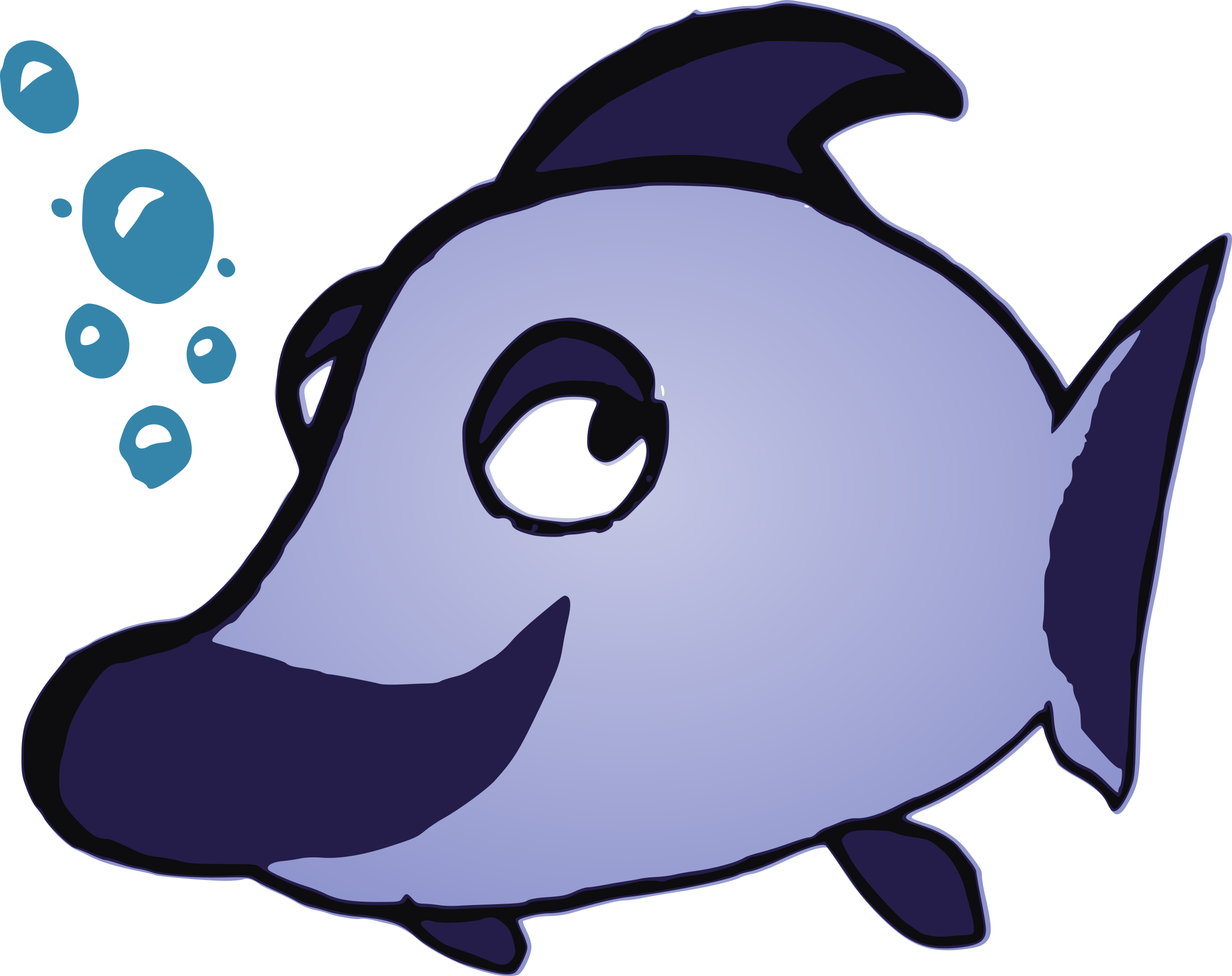 Big Image - The Blue Fish (2400x1901)
