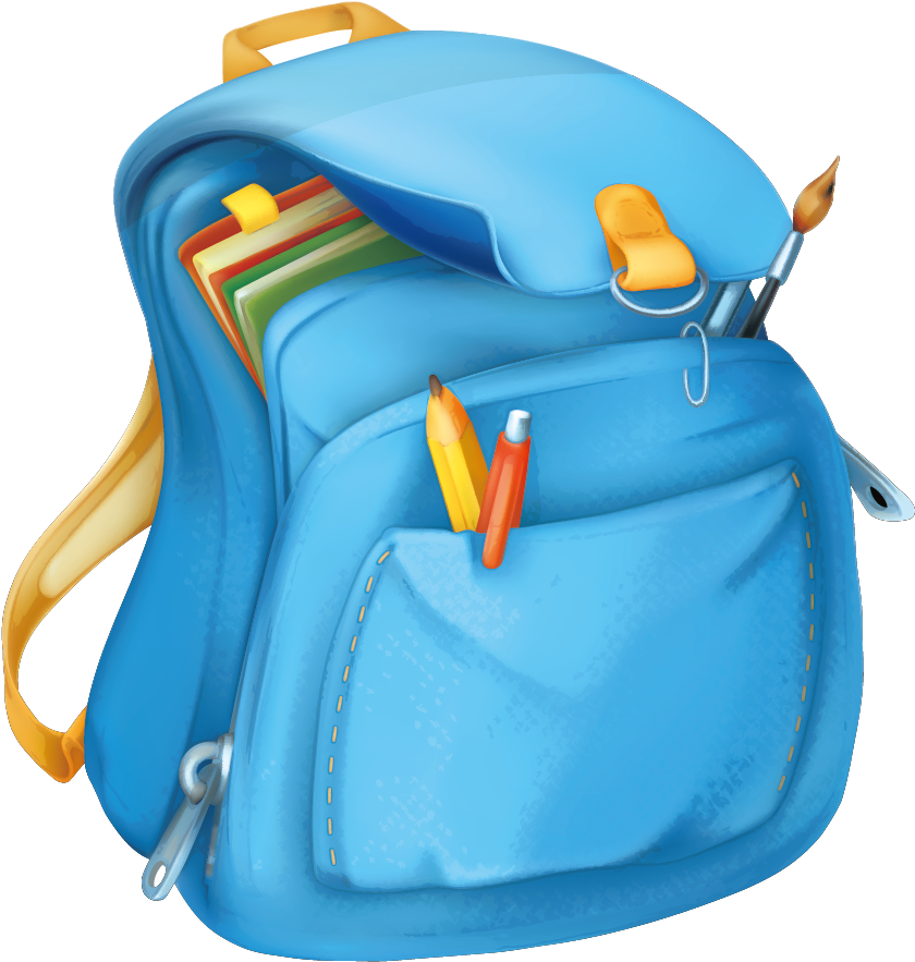 Blue Bag Backpack - Vector Graphics (1240x1265)