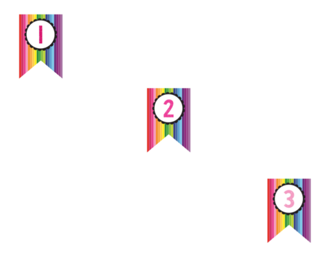 Happy Rainbow Banner Numbers - Circle (479x391)