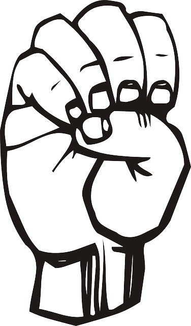 Outline, Hand, Speech, Language, Talk - Letter E Sign Language (376x640)