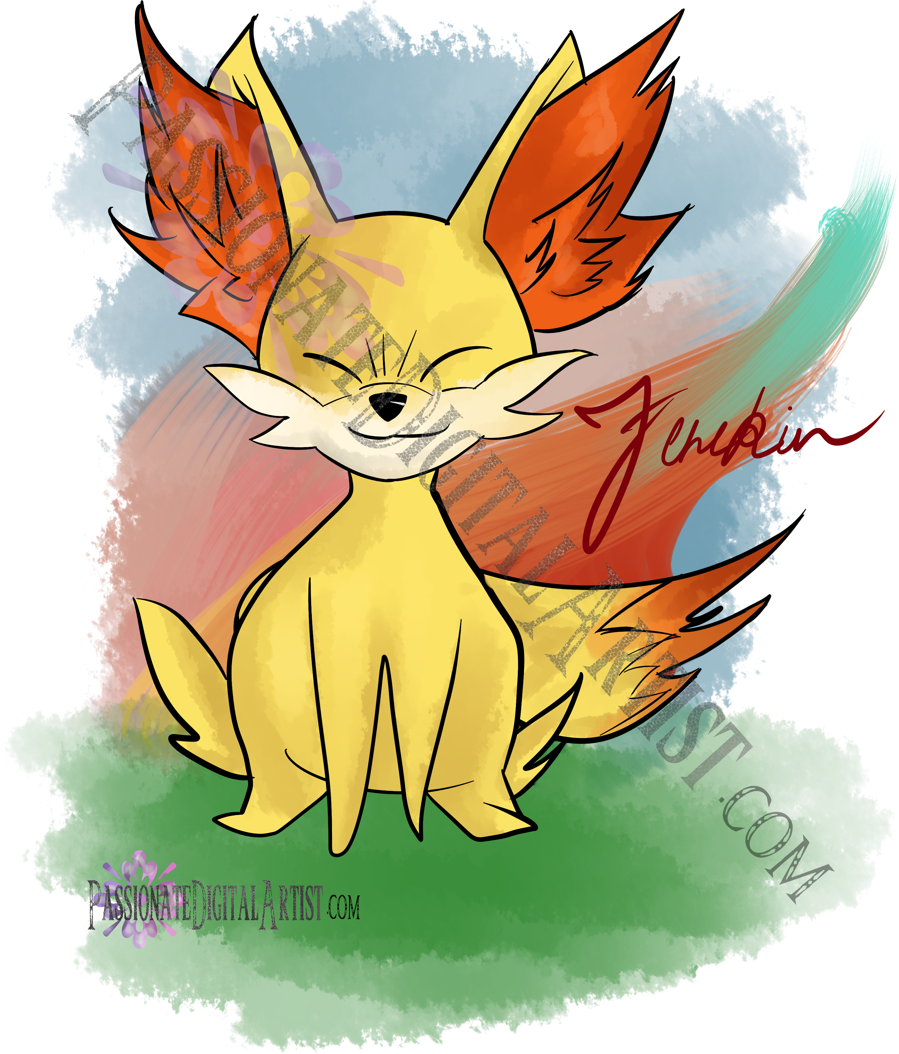 Fennekin - Digital Art (2915x3418)