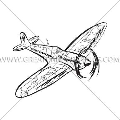 Spitfire - Line Art (385x385)