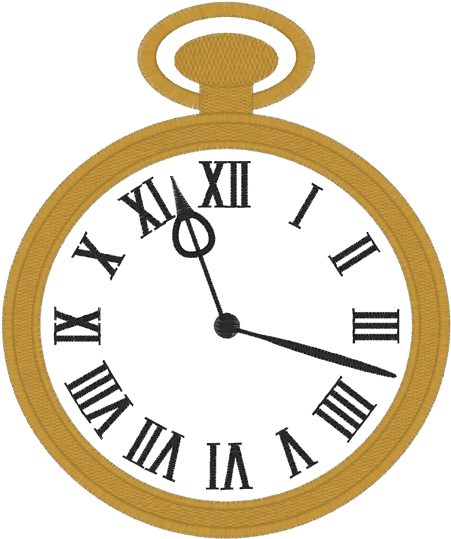 Alice Watch Applique - Clock (542x542)