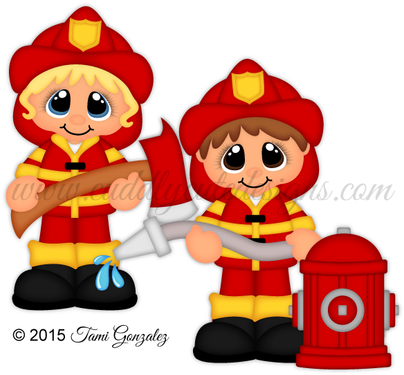 Career Cuties - Firefighters - Scrapbooking (600x600)