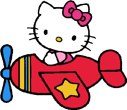 Hellokitty - Page - Hello Kitty In Airplane (439x379)