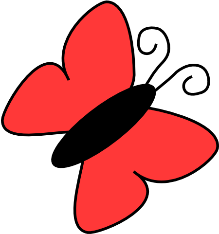 Red Butterfly Clipart (600x549)