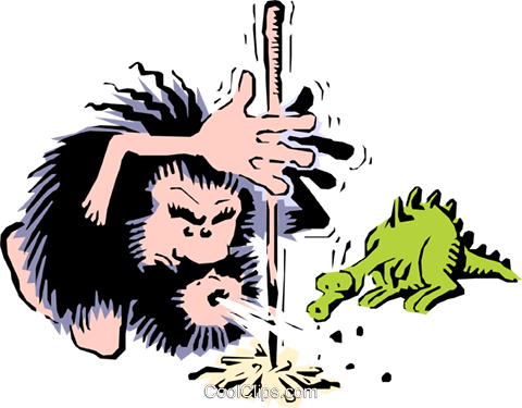 Caveman Lighting Fire - Lighting Fire Clipart (480x375)