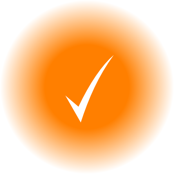 Check Mark Orange Background (600x600)