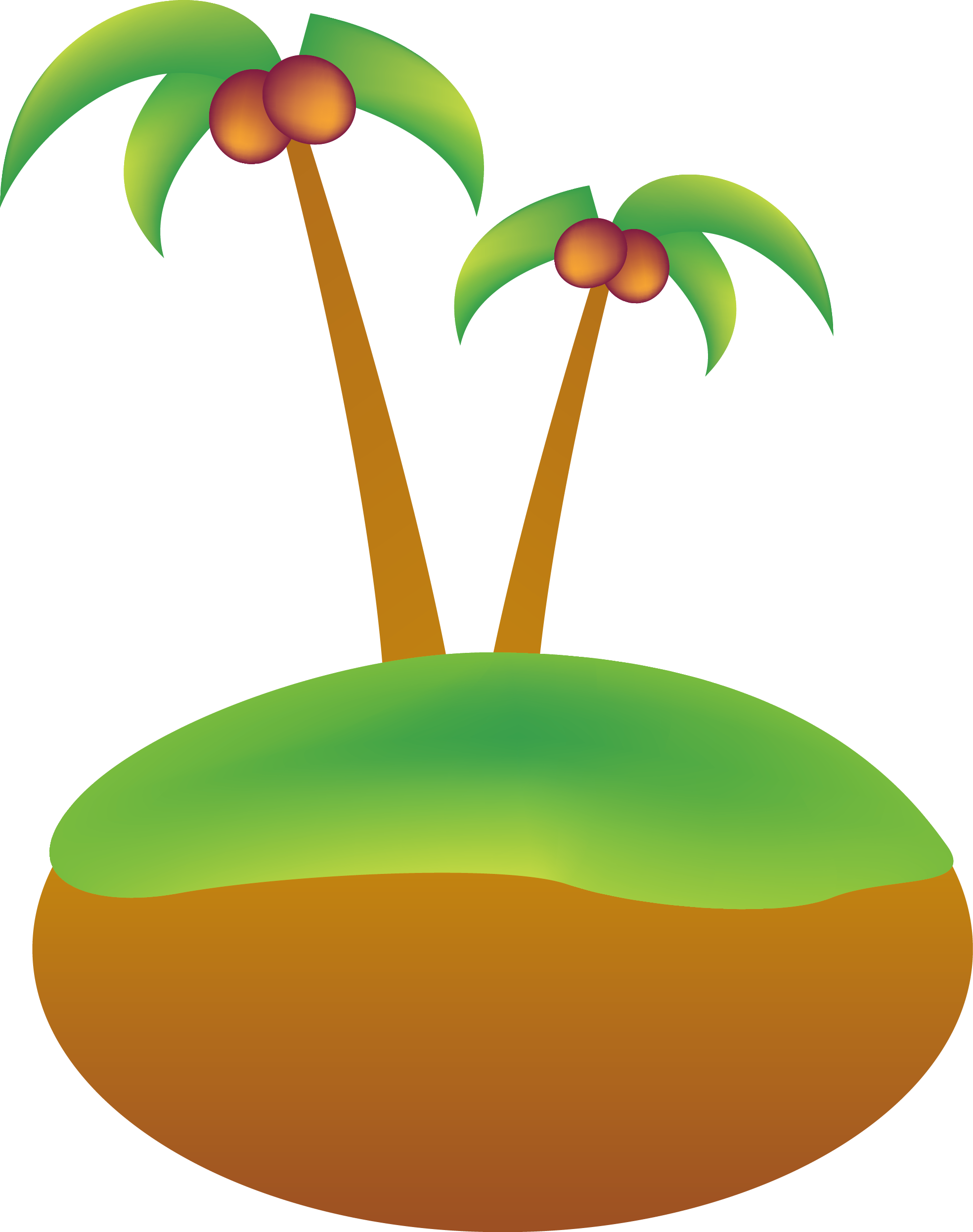 Coconut Euclidean Vector Tree - Cartoon (1968x2491)