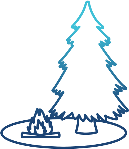 Tree Pine And Bonfire - Christmas Tree (550x550)