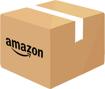 A Cardboard Box With Amazon Written On The Side - Box (413x349)