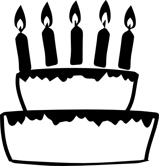 Cake Icon - عيد ميلاد ابيض واسود (512x536)