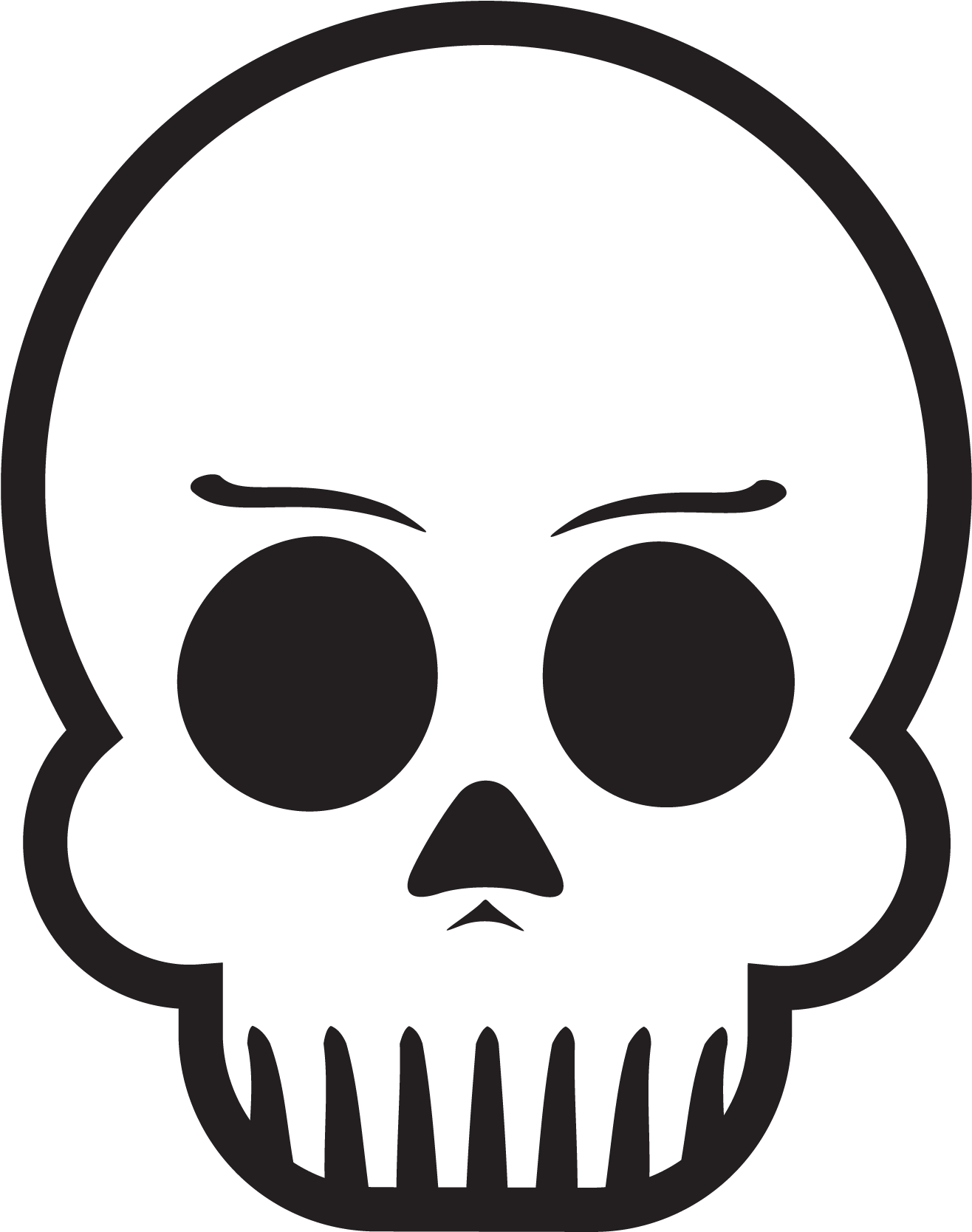 Skull With Eyebrows - Skeleton With Eyebrows (1875x1875)