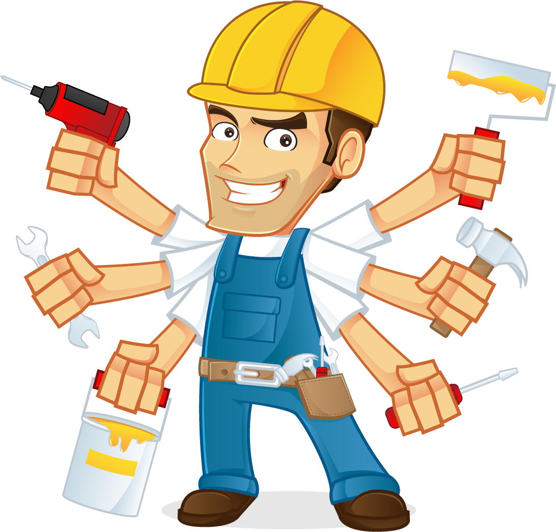 Toolman - Handyman Cartoon (1092x1044)