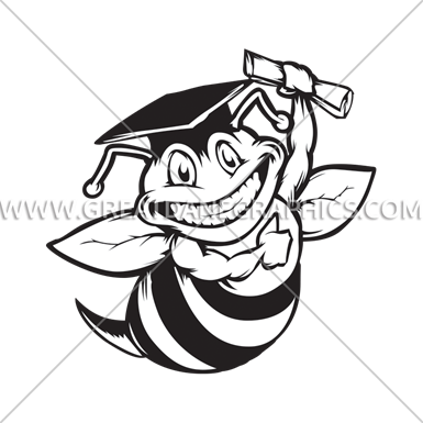 Graduation Bee - Cartoon (385x385)