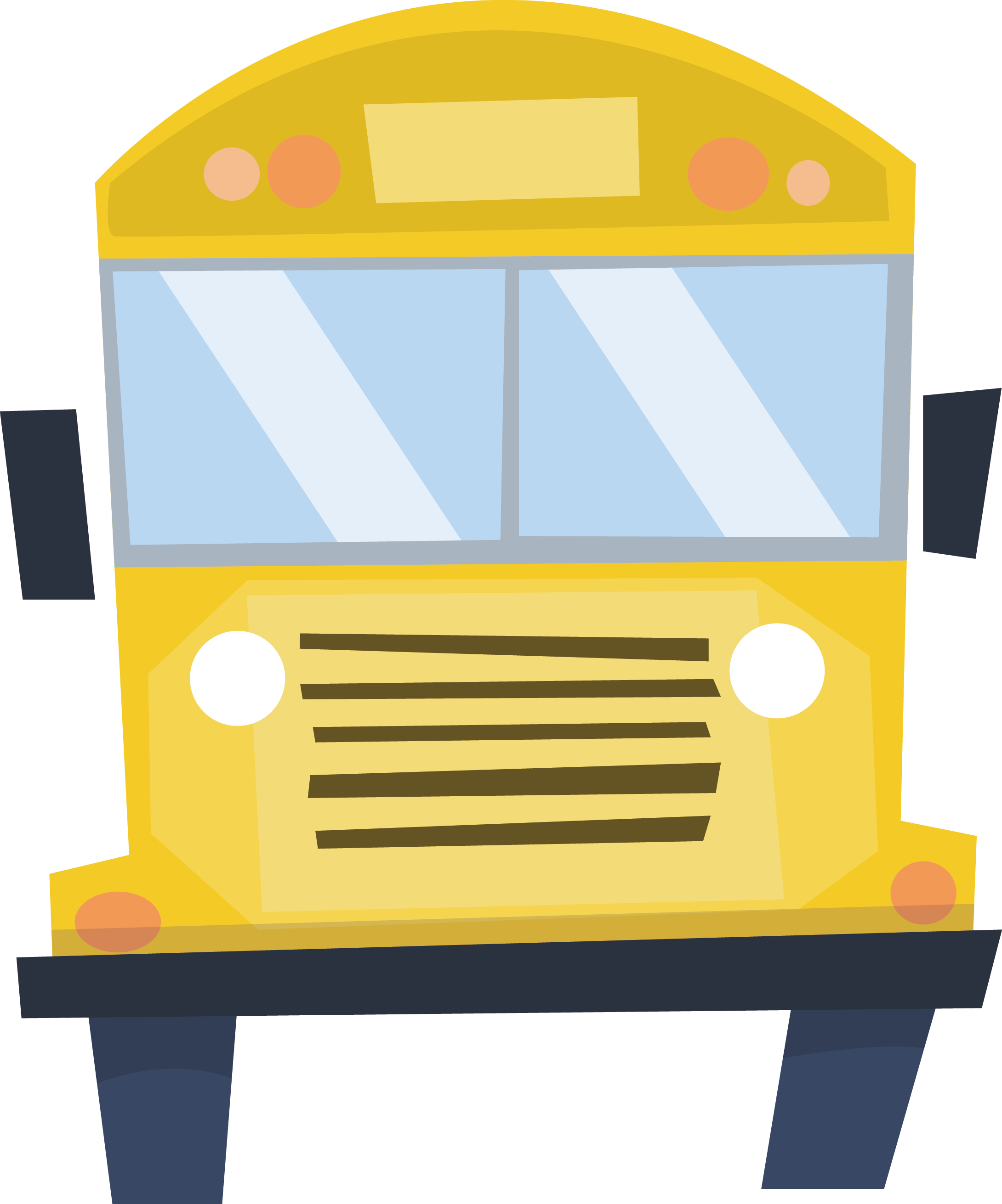 Vector Cartoon Bus Front - 巴士 卡通 正面 (2180x2622)