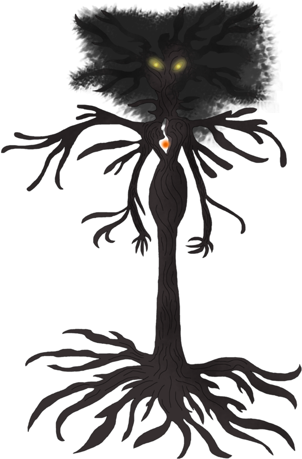 The Dark Tree Rottedcore By Fireember345 - Silhouette (854x936)