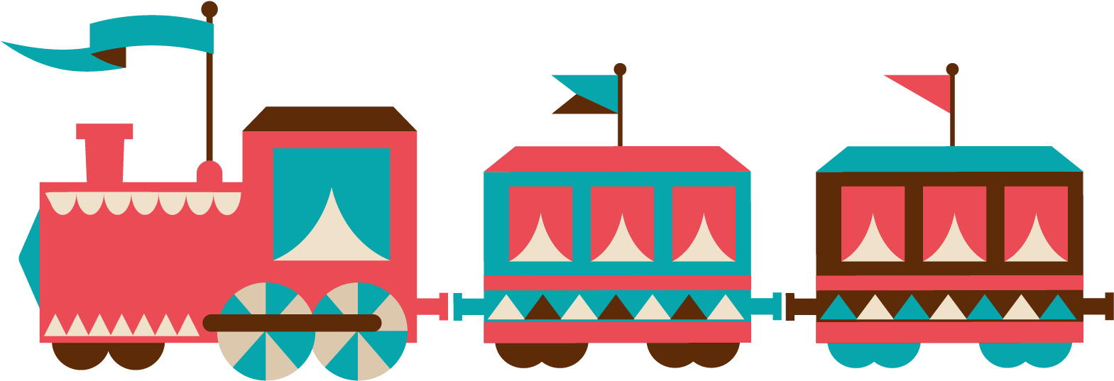 Train Cartoon Track - Red Train Cartoon (1851x816)