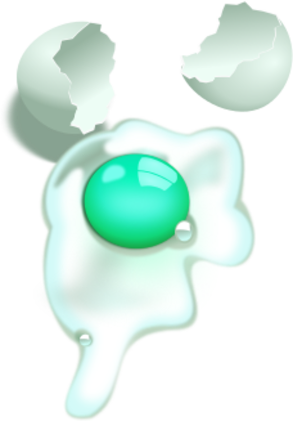 Broken Egg Spilt - Clip Art (600x861)