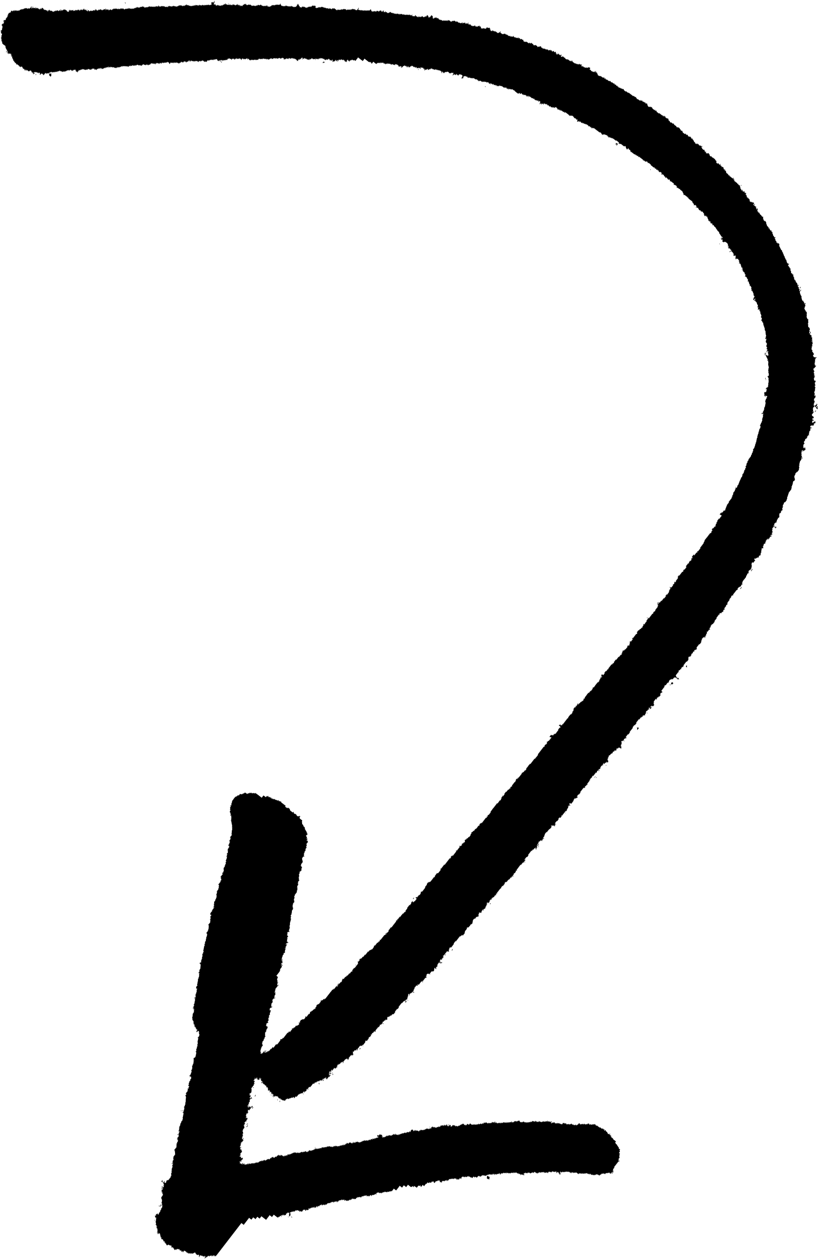 Down - Transparent Background Drawn Arrow (2825x2850)