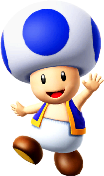 Blue Toad Ssb - Blue Toad Mario (407x692)