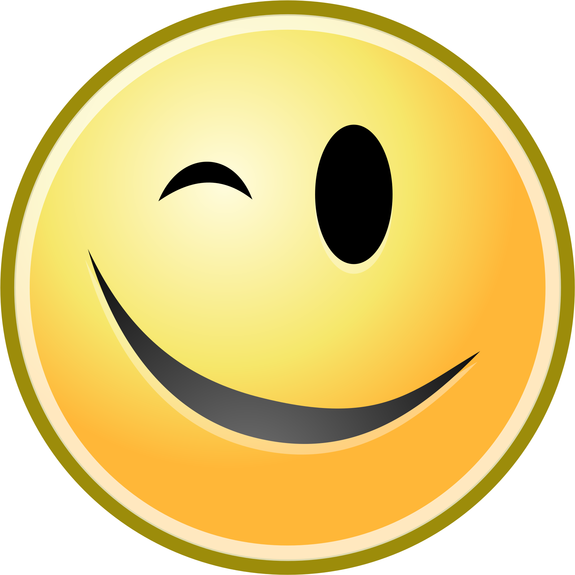 Wink Smiley Yellow - Smiley Face (2400x2400)