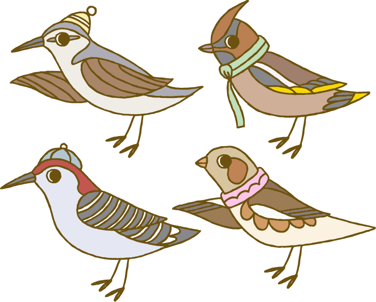 卡通矢量冬天小鸟麻雀动物 - Bird (740x595)