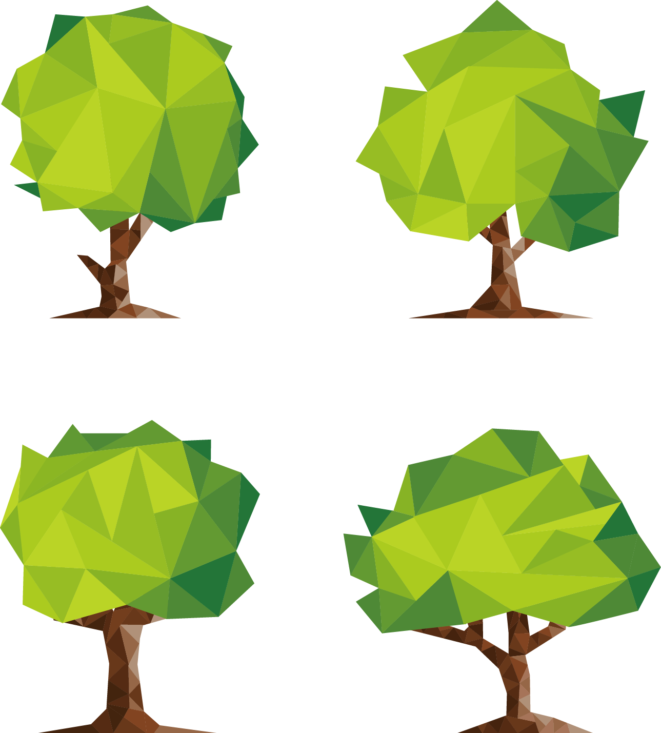 Polygon Low Poly Tree - Low Ply Tree Png (1289x1429)