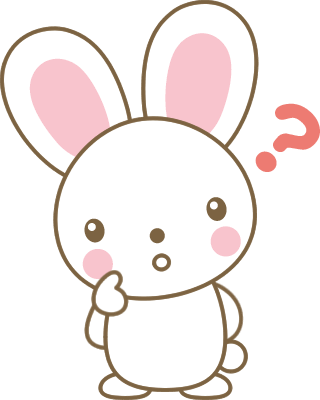 考えるうさぎのイラスト＜白＞ - 素材 無料 考える イラスト (320x400)