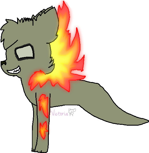 Blue Dragon Fa} Fire Ghost Wolf By Mapie Shade On Deviantart - Cartoon (683x587)