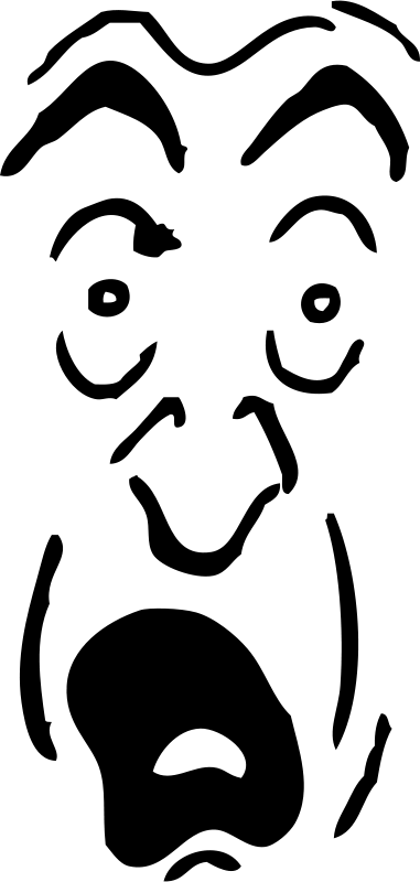 Scared Face Clipart - Funny Face Draw (381x800)