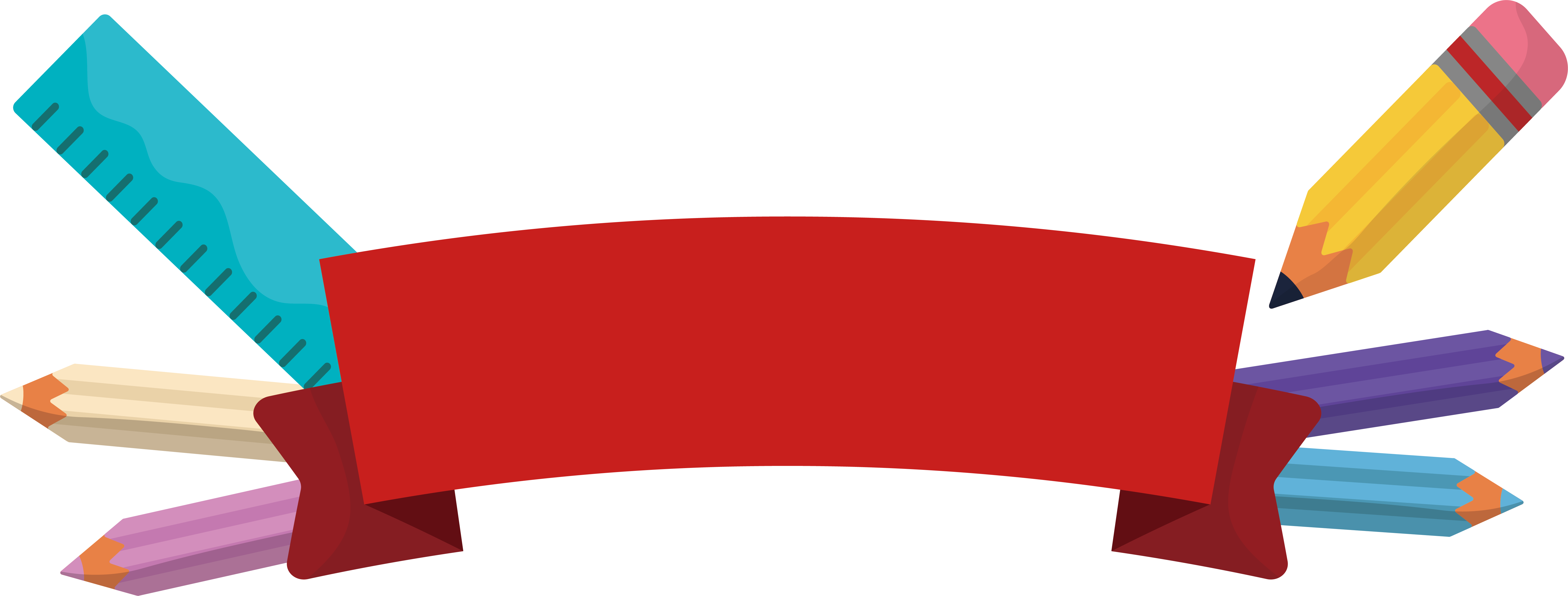 Paper Pencil Red - Ruler (6364x2419)