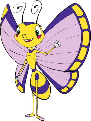 Butterfly - Cartoon (308x407)