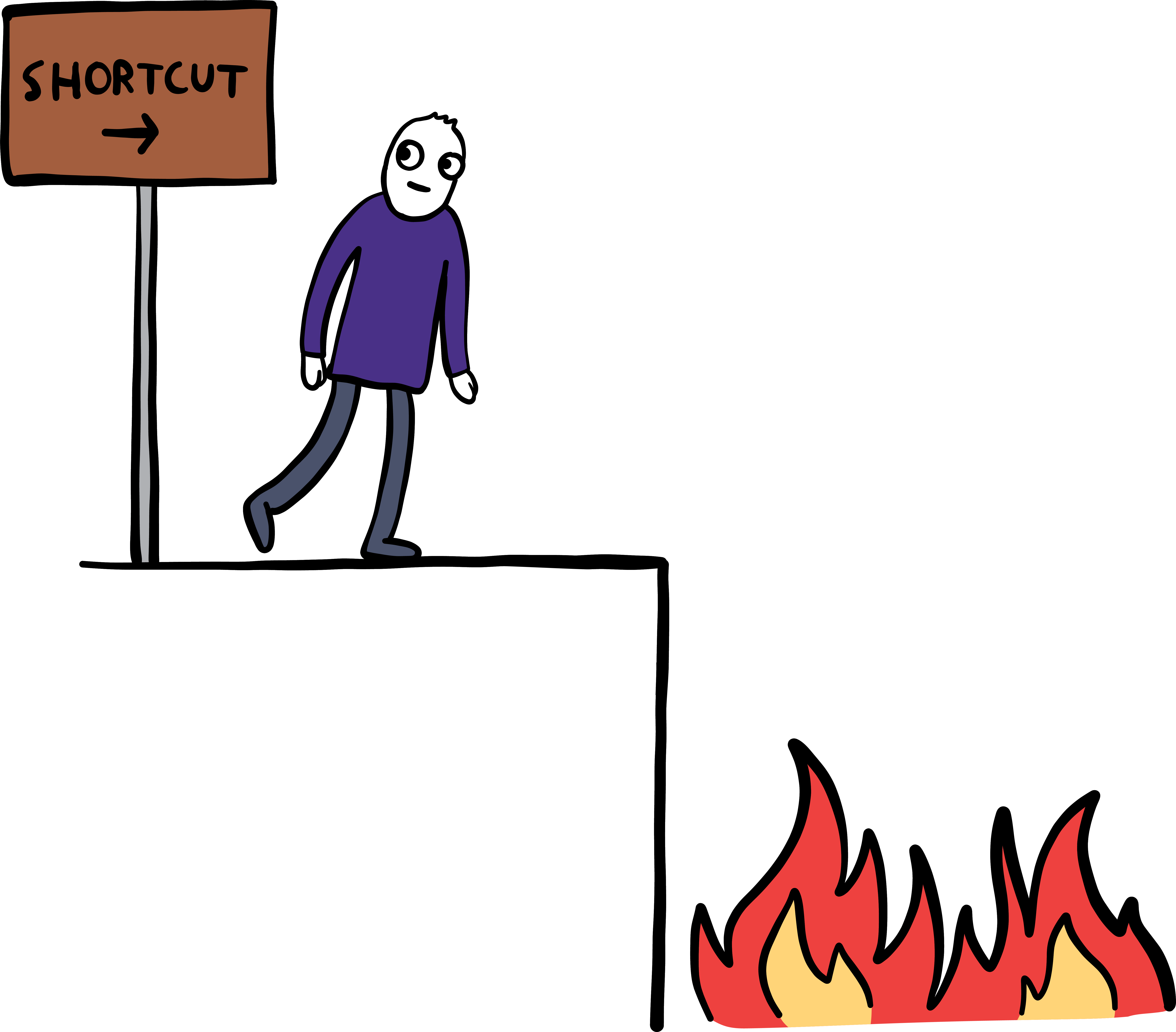 Taking Shortcuts - Cartoon (6862x6025)