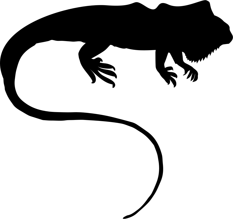- Pixels - - Iguana - Iguana Silhouette (981x922)