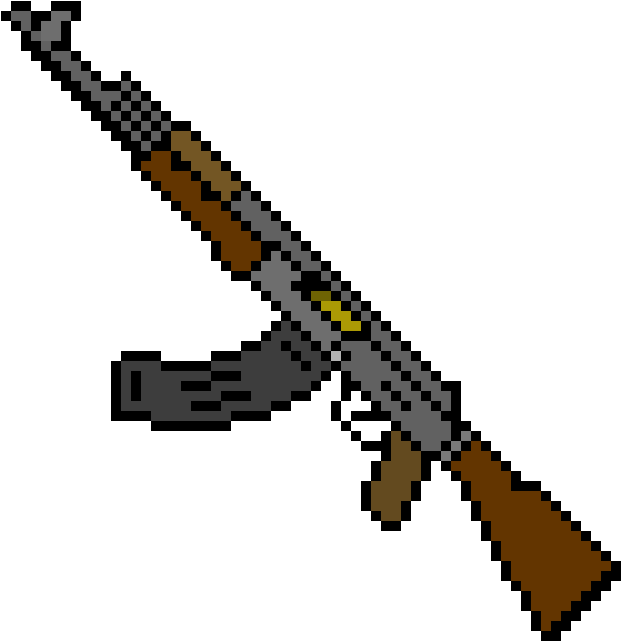 Ak - Ak 47 Pixel Art (640x650)