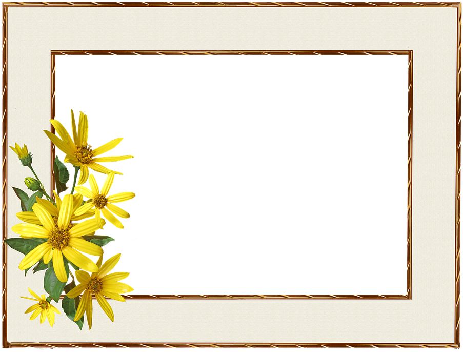 Frame, Border, Yellow Flower - Frame Border (930x720)
