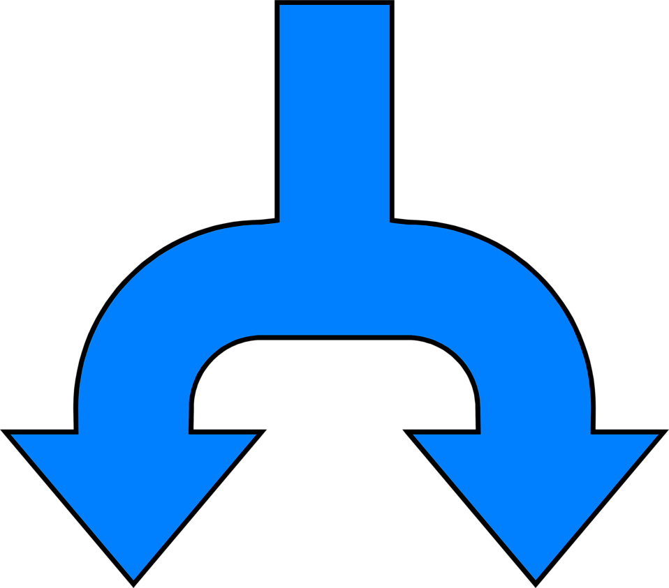 Split Arrow Clipart - Split Arrow (958x843)