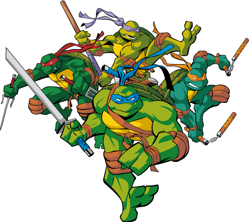 Turtles - Kickin' It Old School Coloring Book (teenage Mutant (501x447)