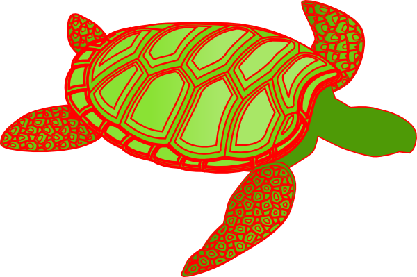 Red - Sea Turtle Clip Art (600x399)