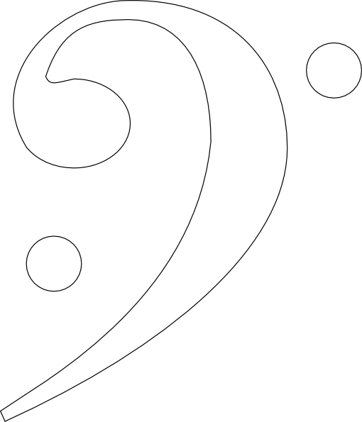 Bass Clef Transparent White (510x595)